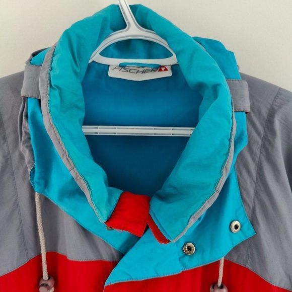 Fischer Vintage Ski Jacket Size XL with hoodie, buttons and zipper winter ski - Picture 7 of 15